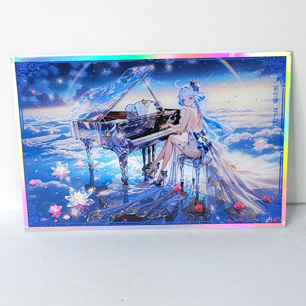 Furina Holo Piano Waifu Card Anime Girl Wall Art Oversized Board A5